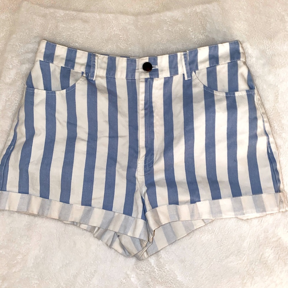 Forever 21 Striped Denim Shorts